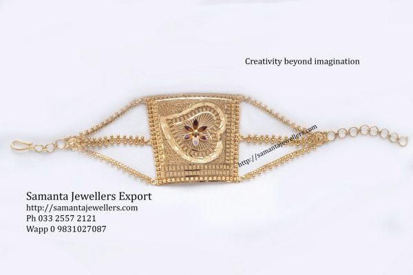 Light weight gold mantasha armlet kharu bangle designs with weight